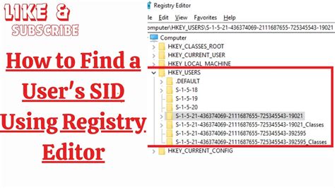 Open Registry Editor and Locate User Profile SID