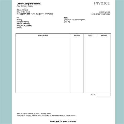 Openoffice Templates Invoice
