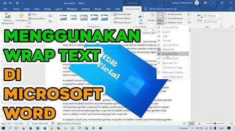 Opsi wrap text di Microsoft Word