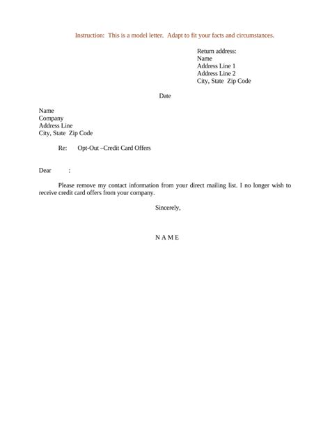 Opt Out Letter Template