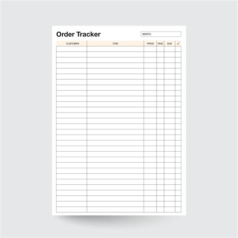 Order List Template