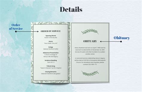 Order Of Service Funeral Template