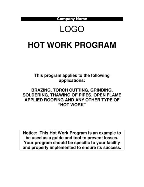 Osha Hot Work Program Template