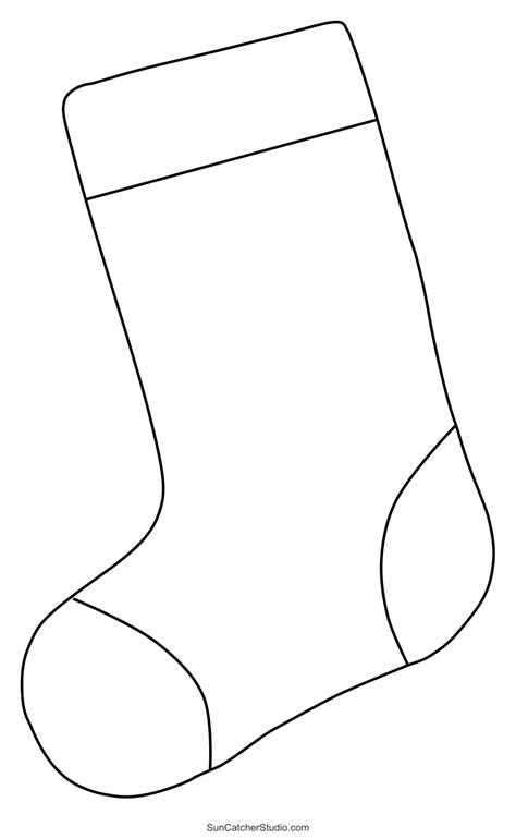 Outline Christmas Stocking Template