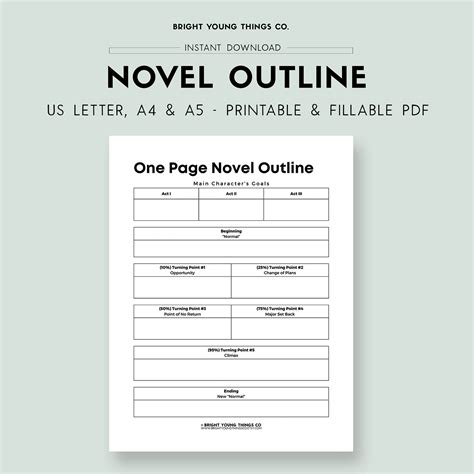 Outline For A Novel Template