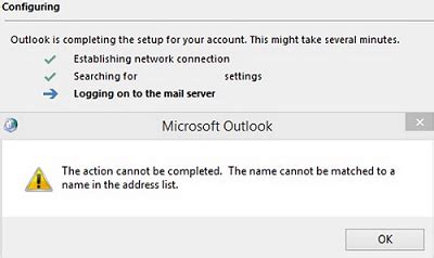 Outlook Address List Error