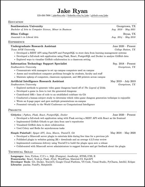 Overleaf Resume Template