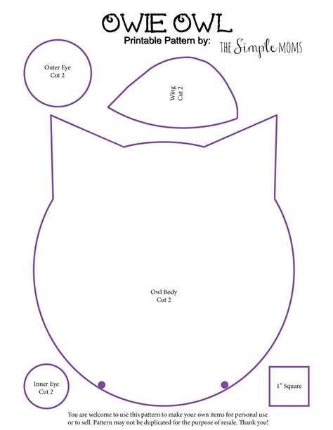 Owl Template For Sewing