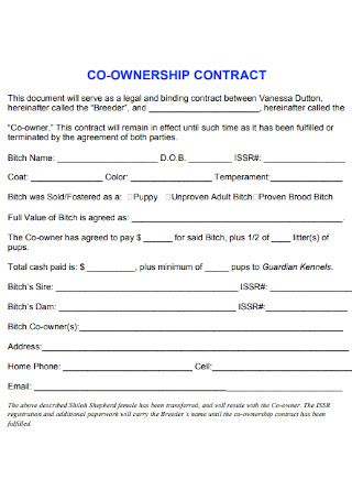 Ownership Contract Template