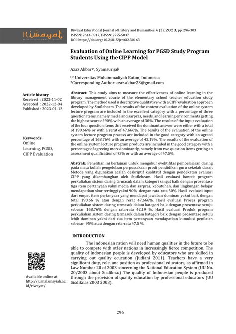 PGSD study program