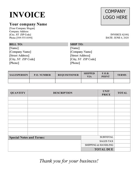 Pages Invoice Template