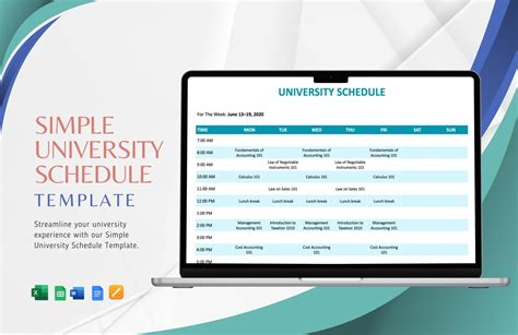 Pages Schedule Template