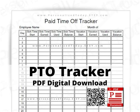 Paid Time Off Tracking Template