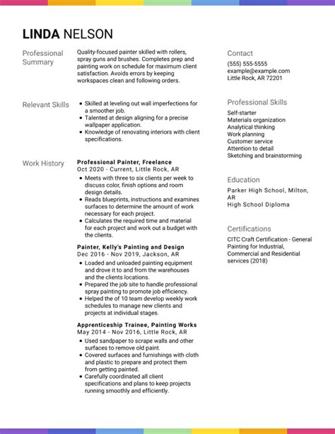 Painter Resume Template