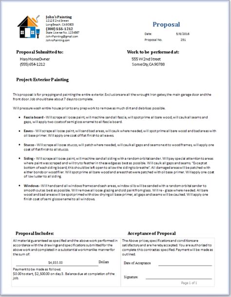 Painting Proposal Template