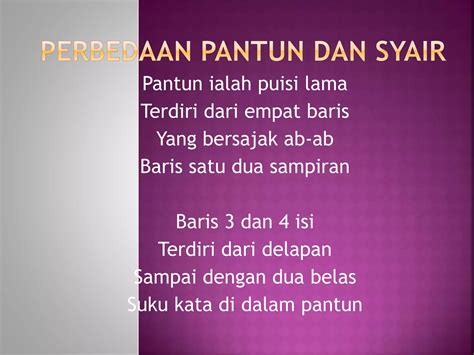 Pantun dan Syair