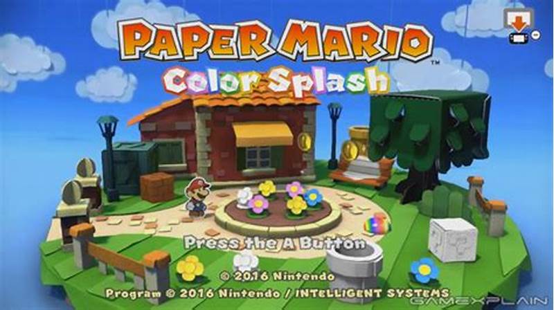 Paper Mario Color Splash Coloring Pages Title Screen