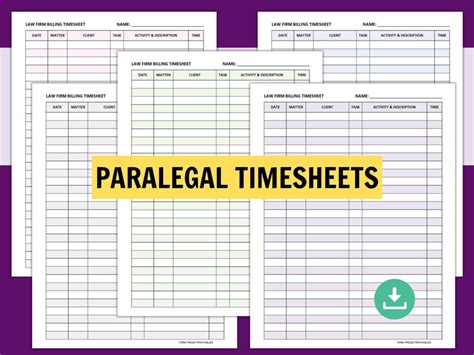 Paralegal Time Sheet Template
