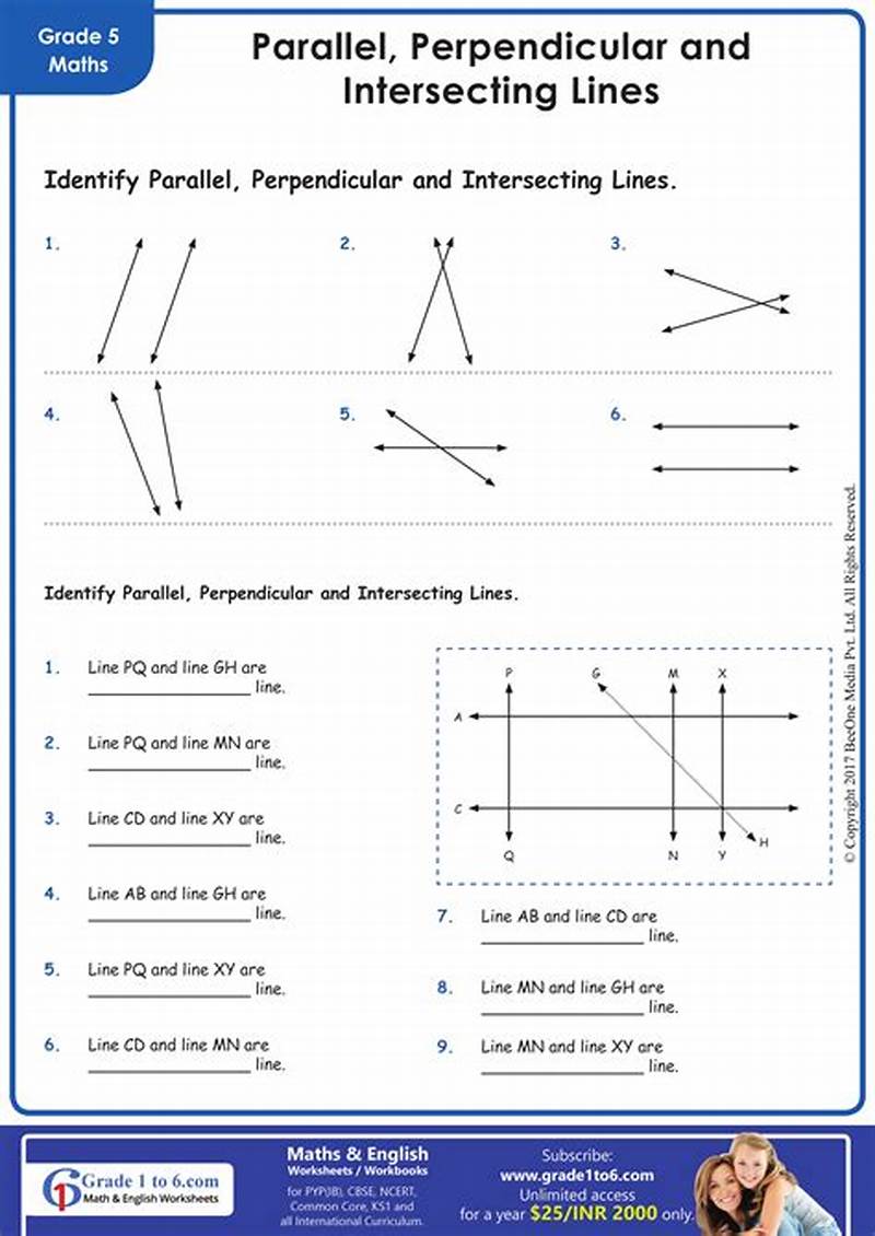 Parallel And Perpendicular Lines: Coloring Activity Answer Key