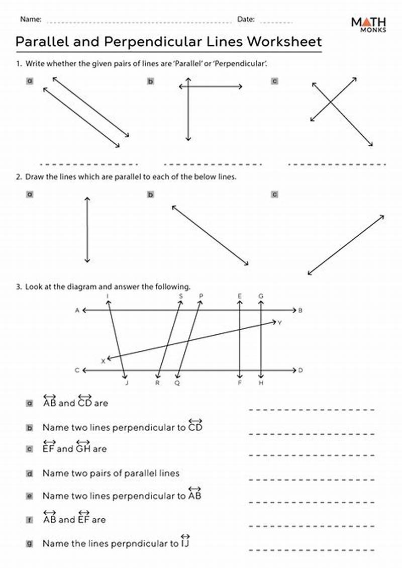 Parallel And Perpendicular Lines Coloring Worksheet Answer Key