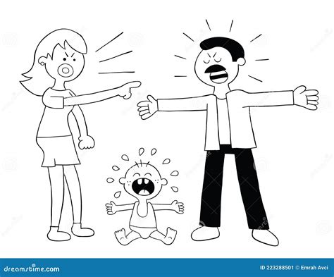 Parents Fighting Drawing