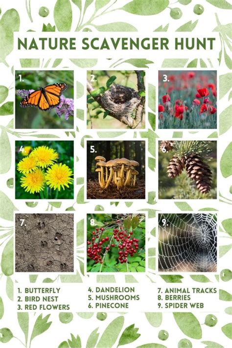 Park Scavenger Hunt Printable