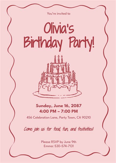 Party Invitation Template Free