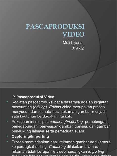 Pasca-Produksi MV