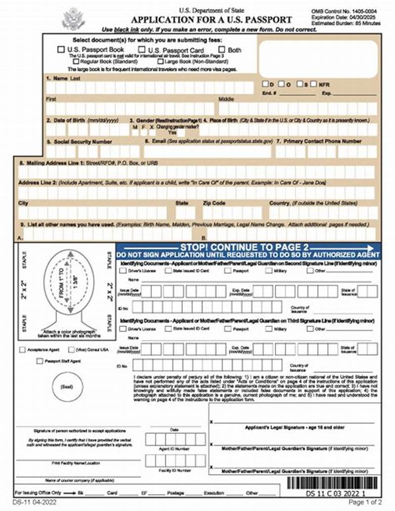 Passport Application Form Example