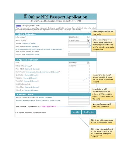 Passport Printable Address Details For Nri
