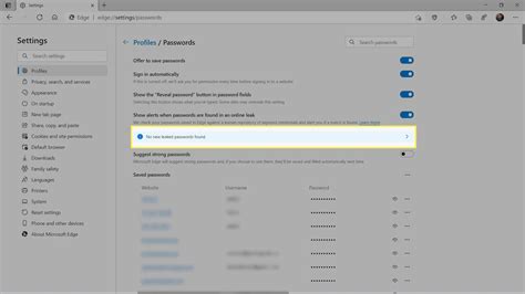Password Monitor in Microsoft Edge