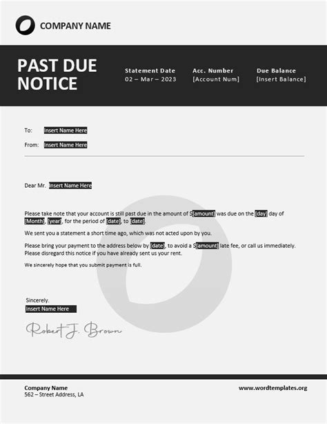 Past Due Notice Template