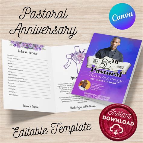 Pastor Anniversary Program Template