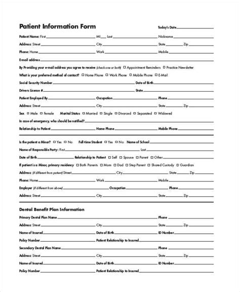 Patient Information Sheet Template