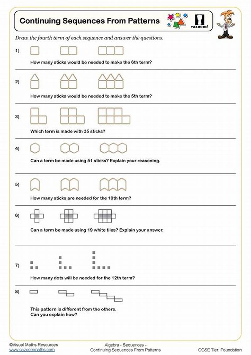 Pattern Sequences Worksheet