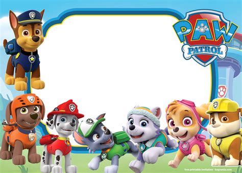 Paw Patrol Invite Template