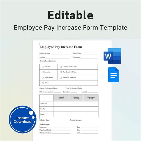 Pay Increase Form Template