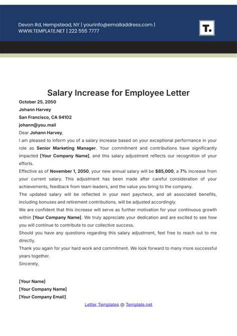 Pay Increase Template Letter To Employee