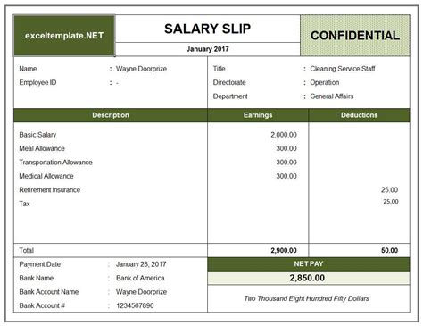 Pay Slip Template