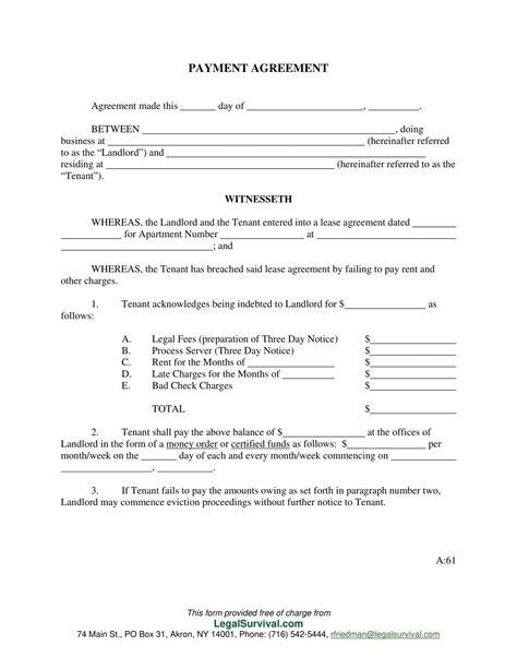 Payment Agreement Template Free