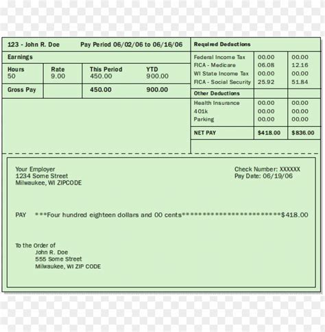 Payroll Check Stub Template