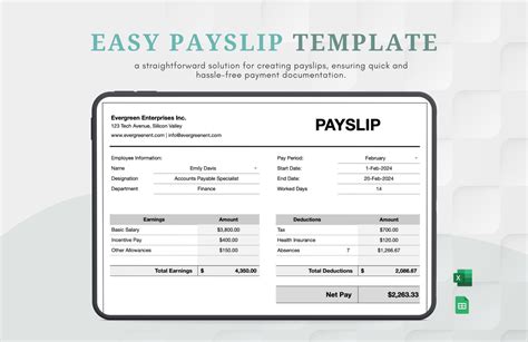 Payslip Template Free