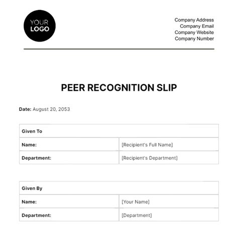 Peer To Peer Recognition Template