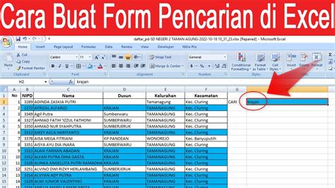 Pencarian Data Excel