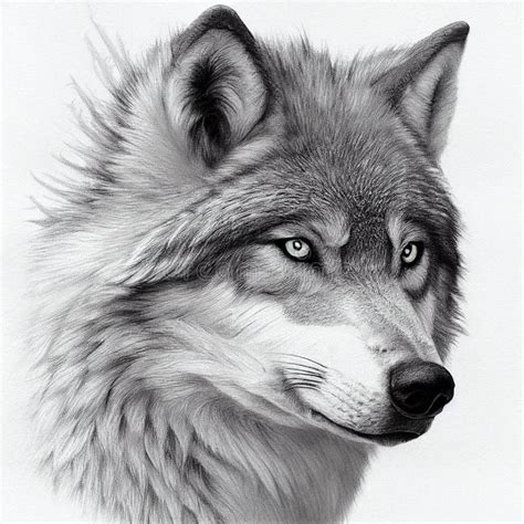 Pencil Drawing Wolf