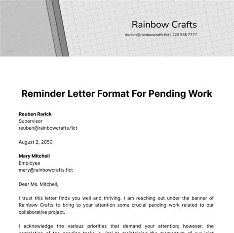 Pending reply letter