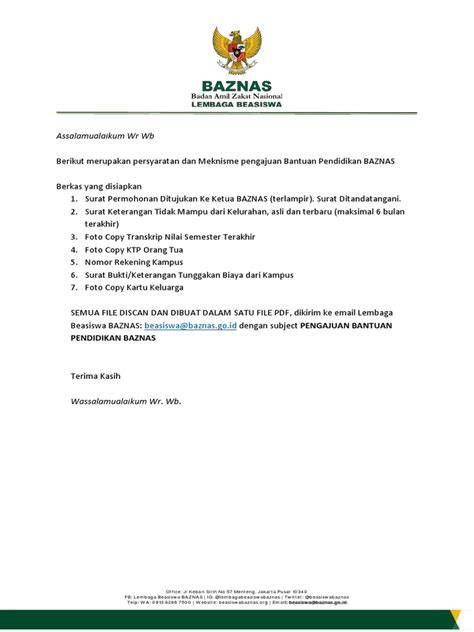 Pengajuan Bantuan BAZNAS