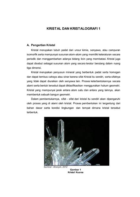 Pengertian Kristal