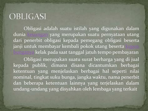 Pengertian Obligasi