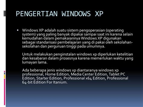 Pengertian Windows XP